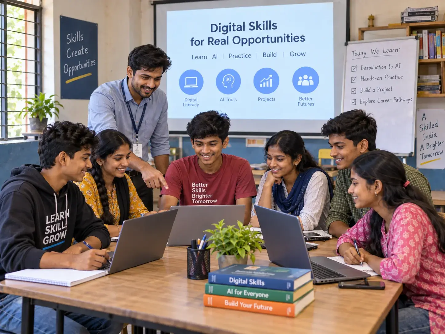 Young people learning with digital tools