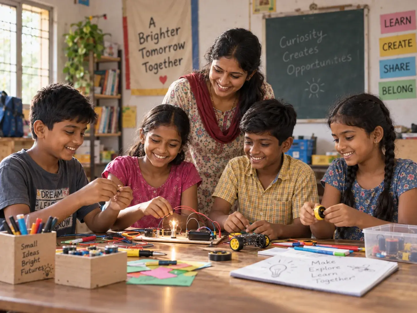 Hands-on STEM activity in a classroom